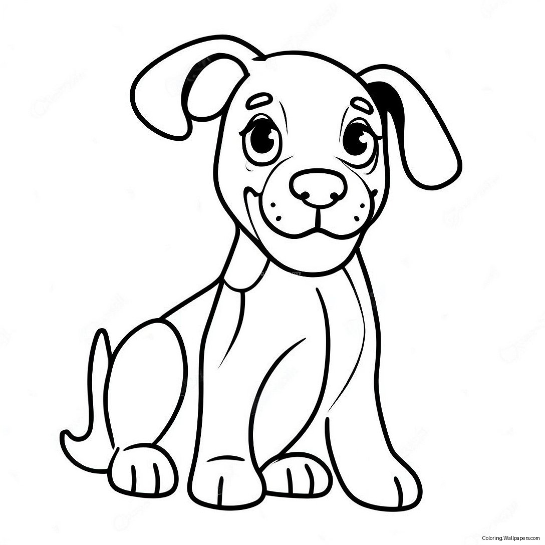 Playful Doberman Puppy Coloring Page 28812