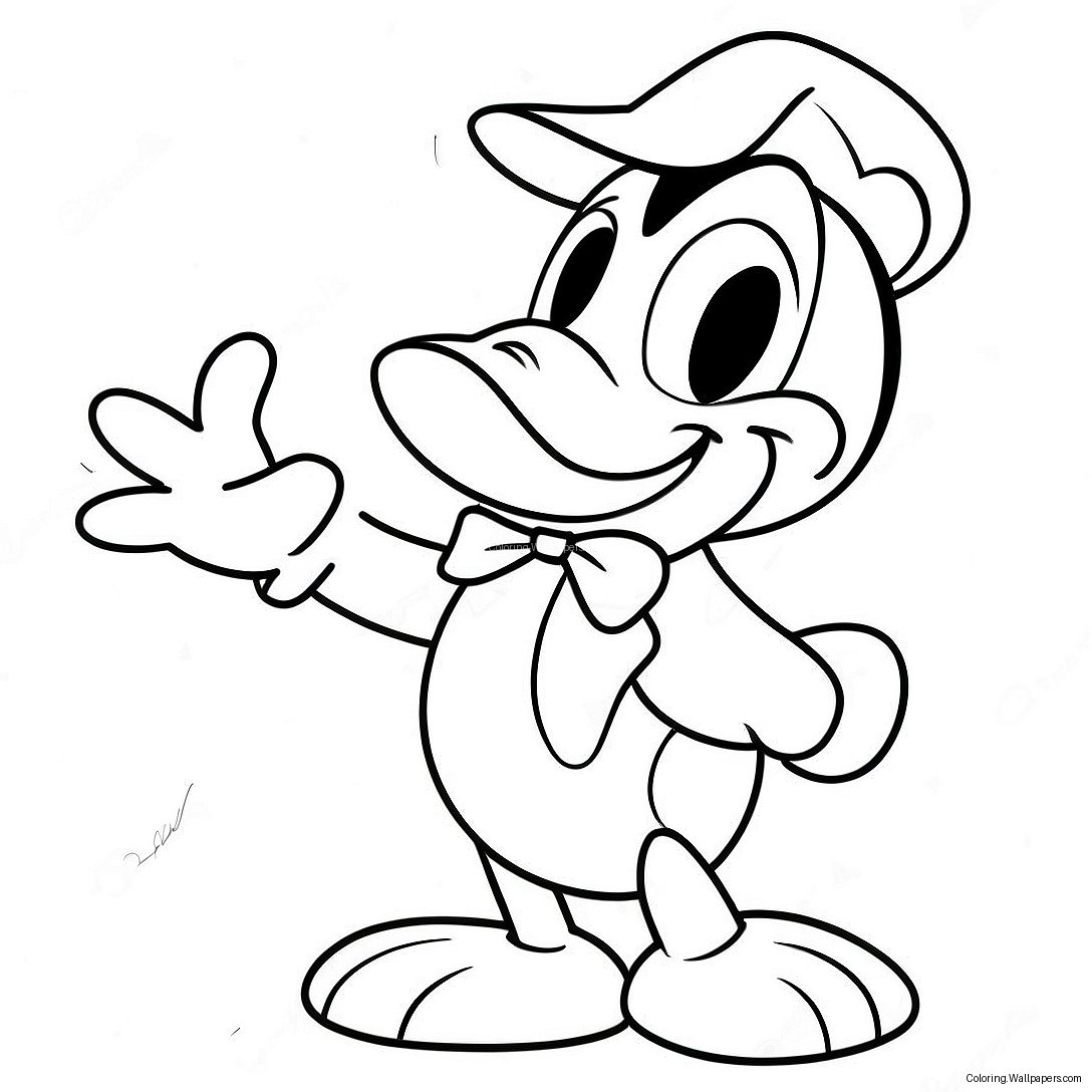 Playful Donald Duck Coloring Page 42312