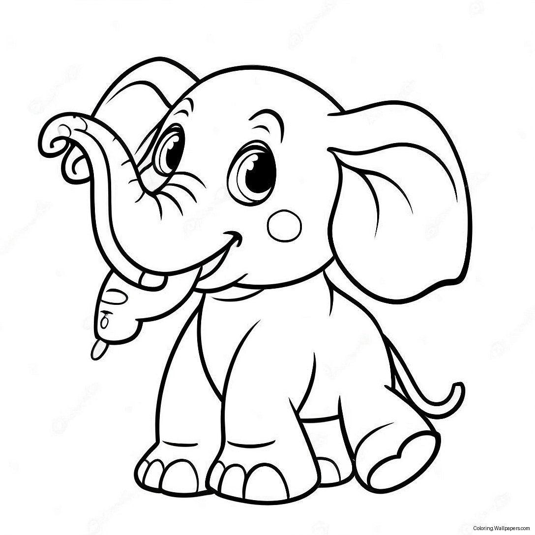 Playful Drunk Elephant Coloring Page 8373