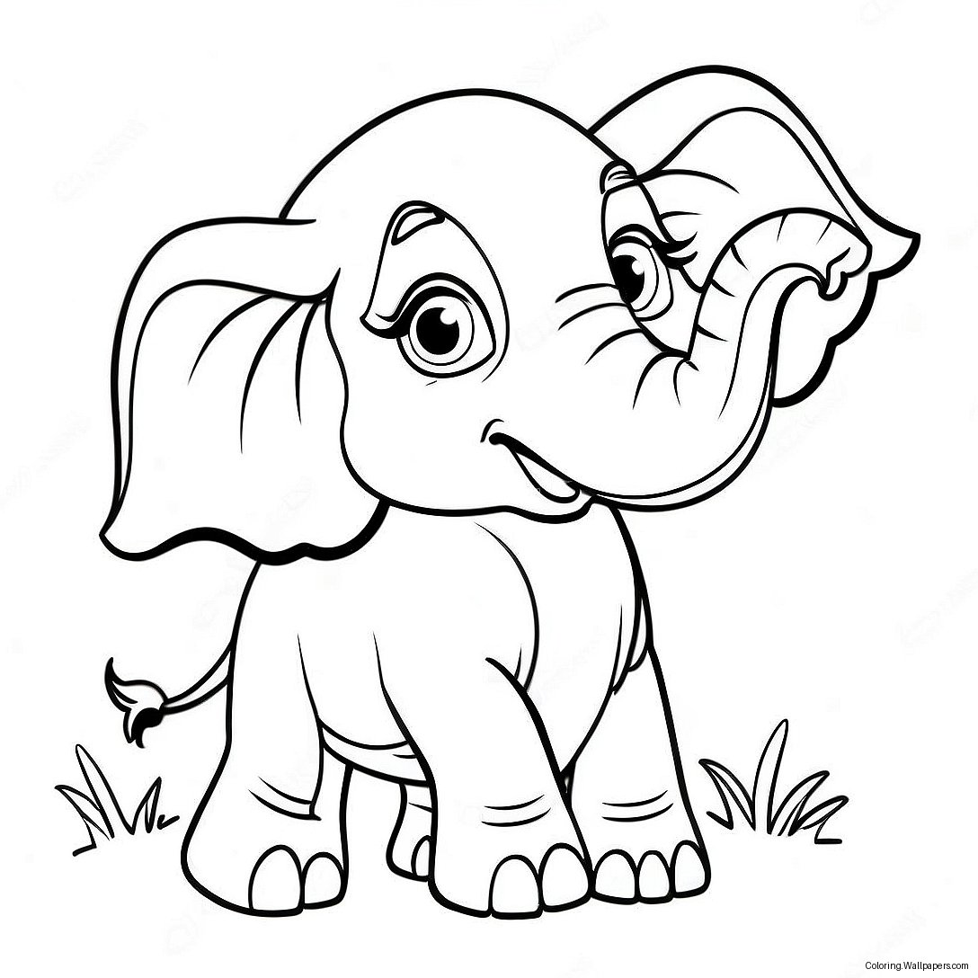 Playful Drunk Elephant Coloring Page 8376