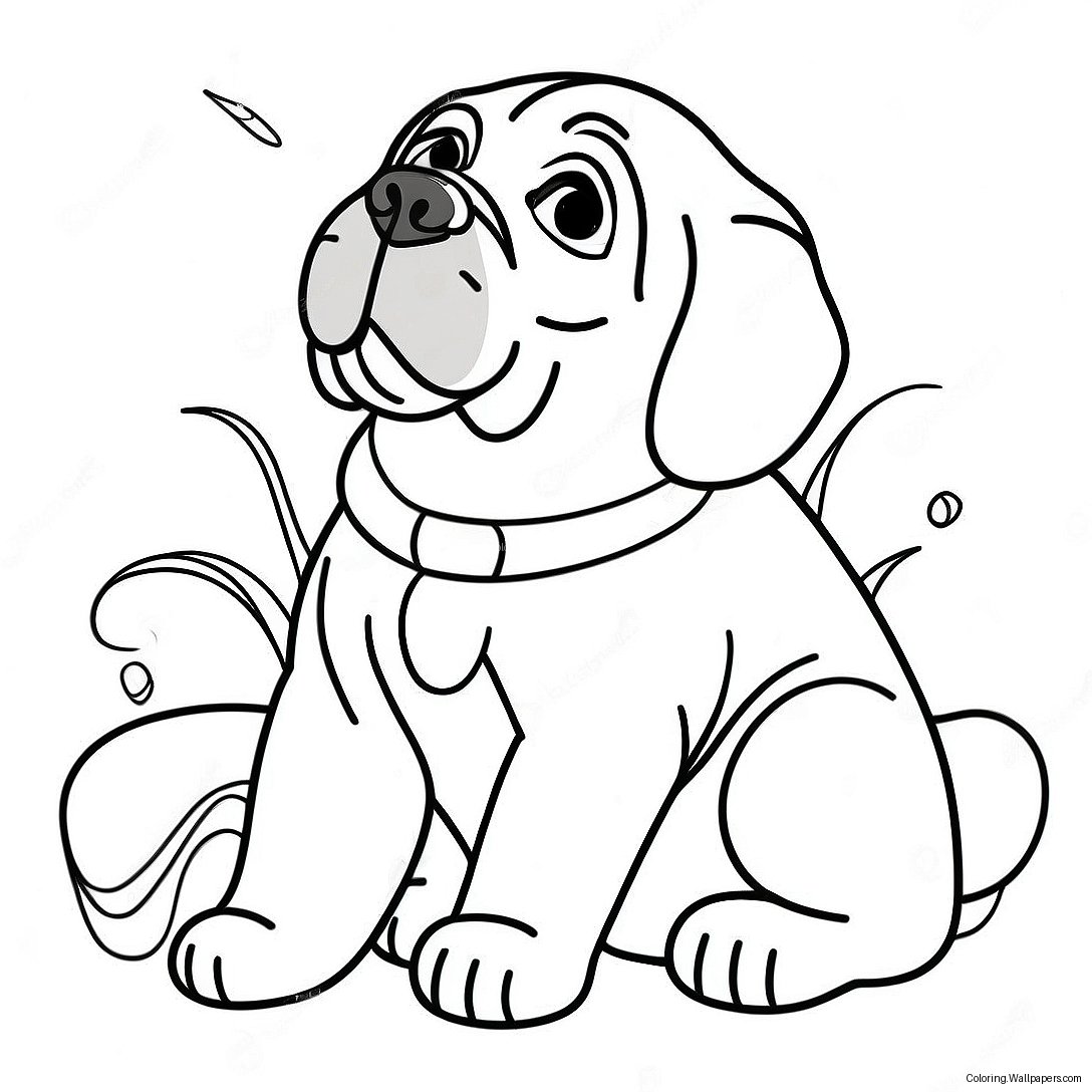 Playful English Mastiff Puppy Coloring Page 58689