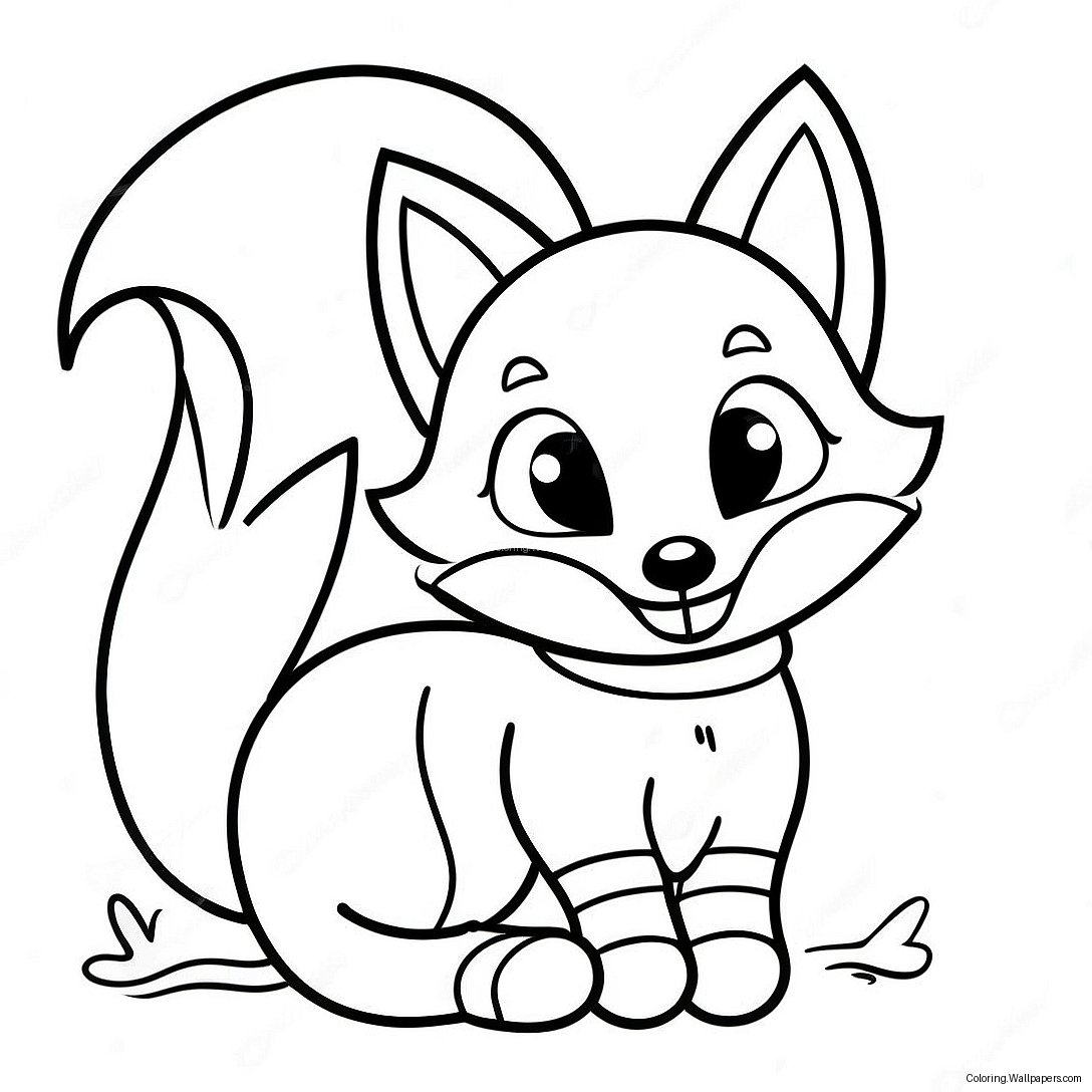 Playful Fox In Colorful Socks Coloring Page 37451