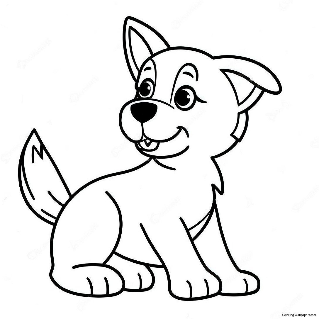 Playful German Shepherd Puppy Coloring Page 23975