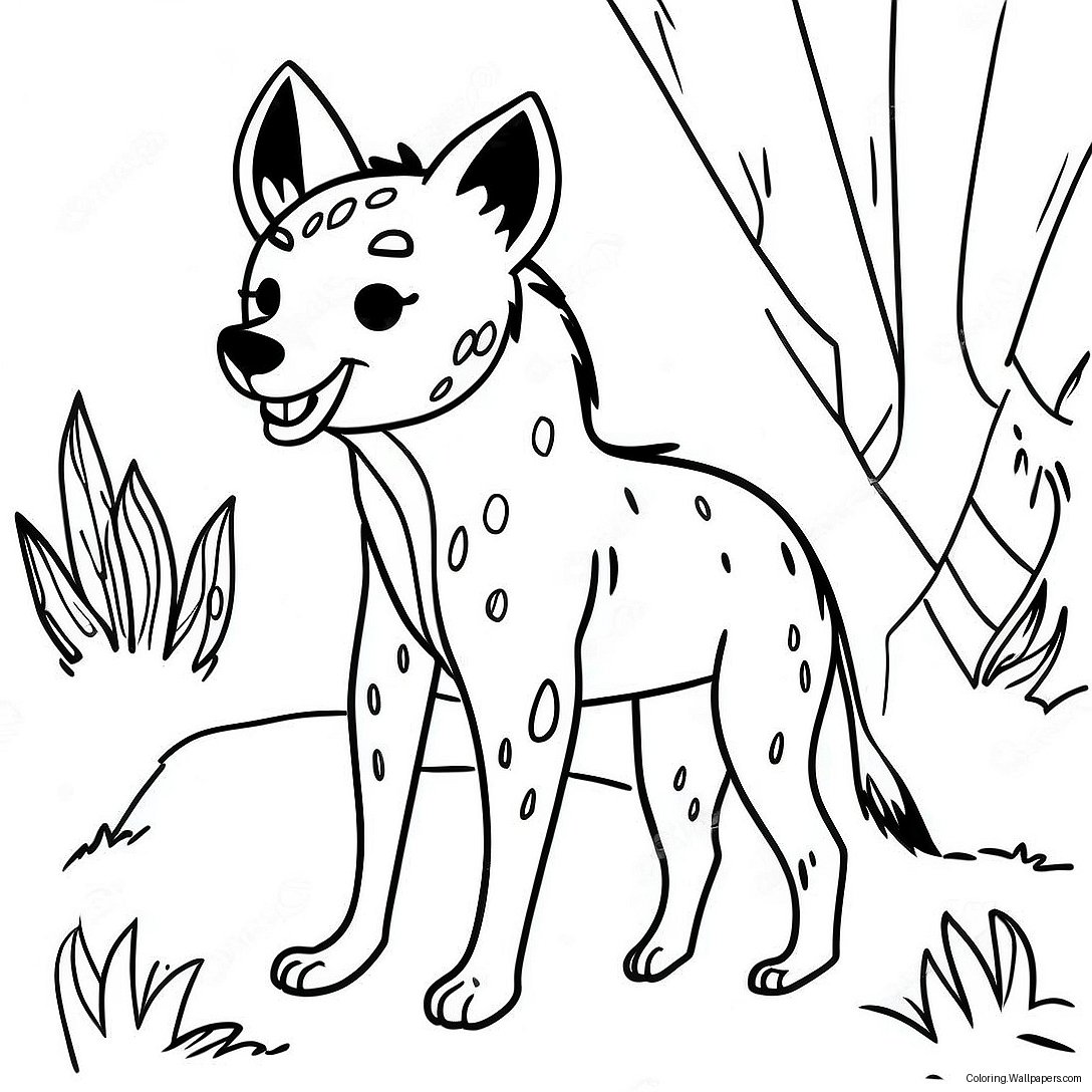 Playful Hyena Coloring Page 27032