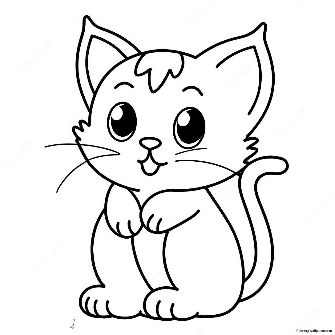 Playful Kitten Coloring Page 16171