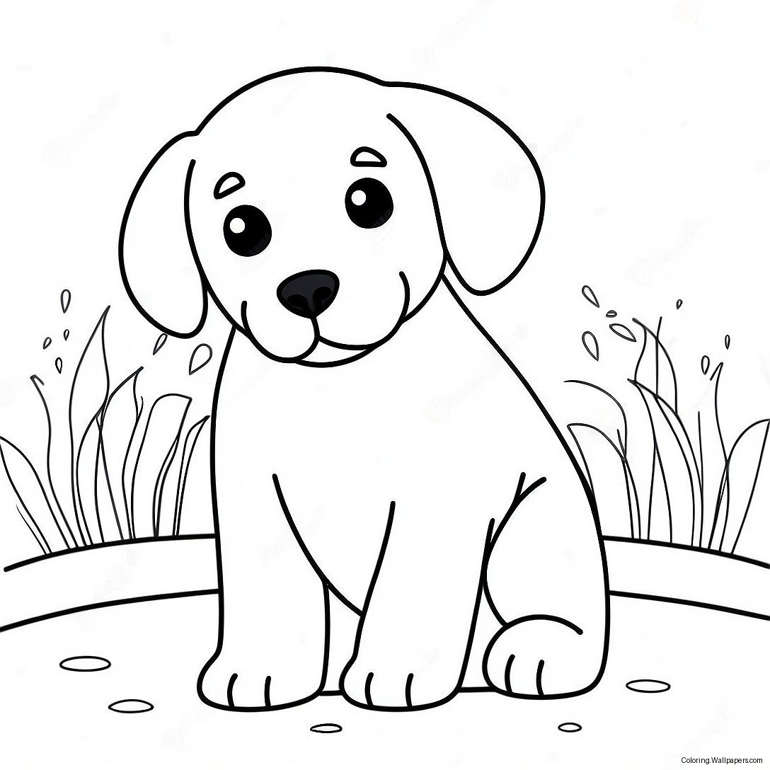 Page À Colorier De Chiot Labrador Espiègle 5045