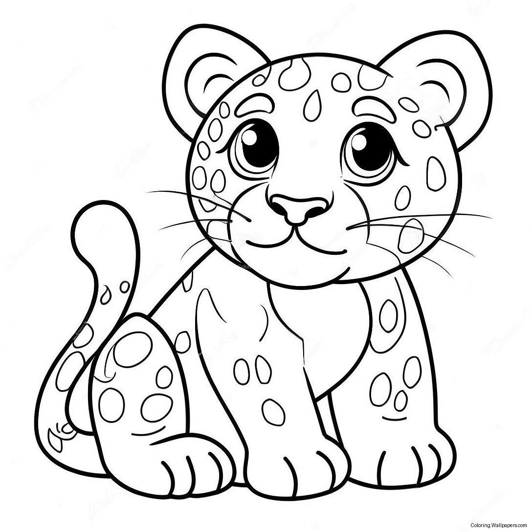 Página Para Colorir De Filhote De Leopardo Brincalhão 1135