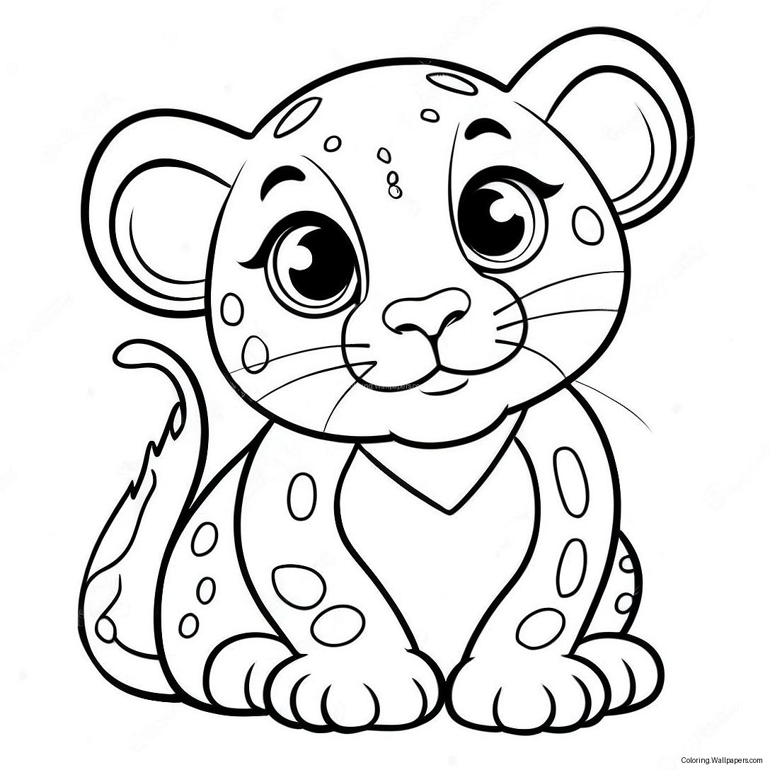 Página Para Colorear De Cachorro De Leopardo Juguetón 1136