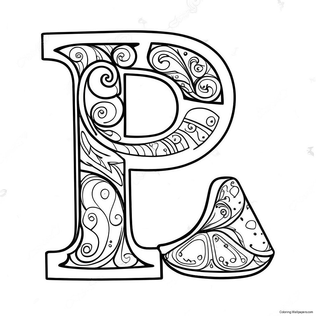 Playful Letter P Coloring Page 1104