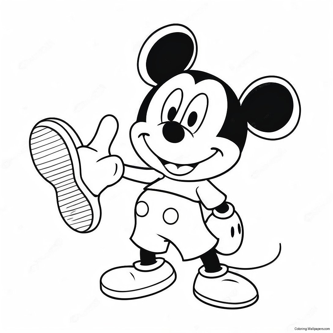 Página Para Colorear Mickey Mouse Juguetón En Pantalones Cortos Coloridos 36484