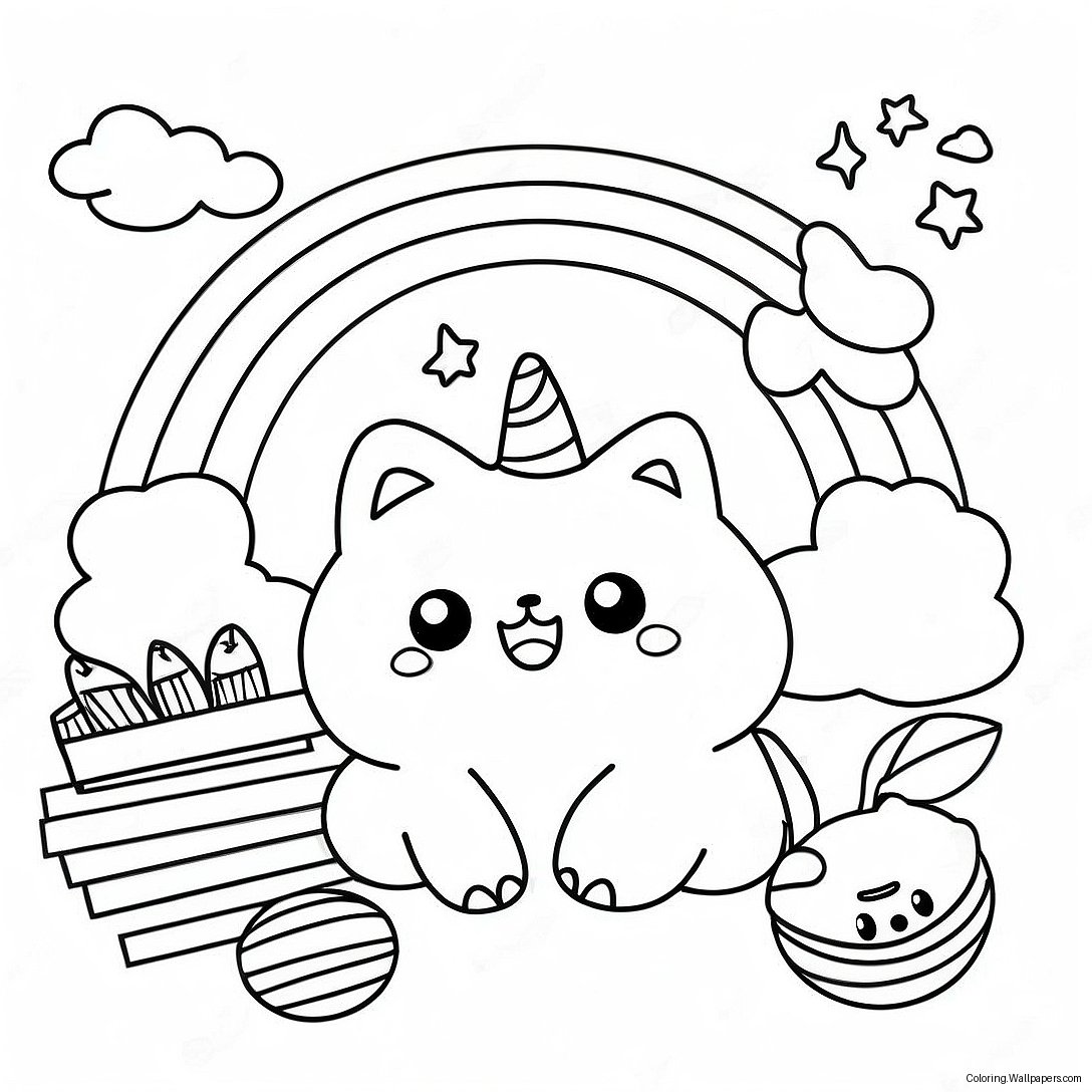 Playful Orange Rainbow Friends Coloring Page 47589