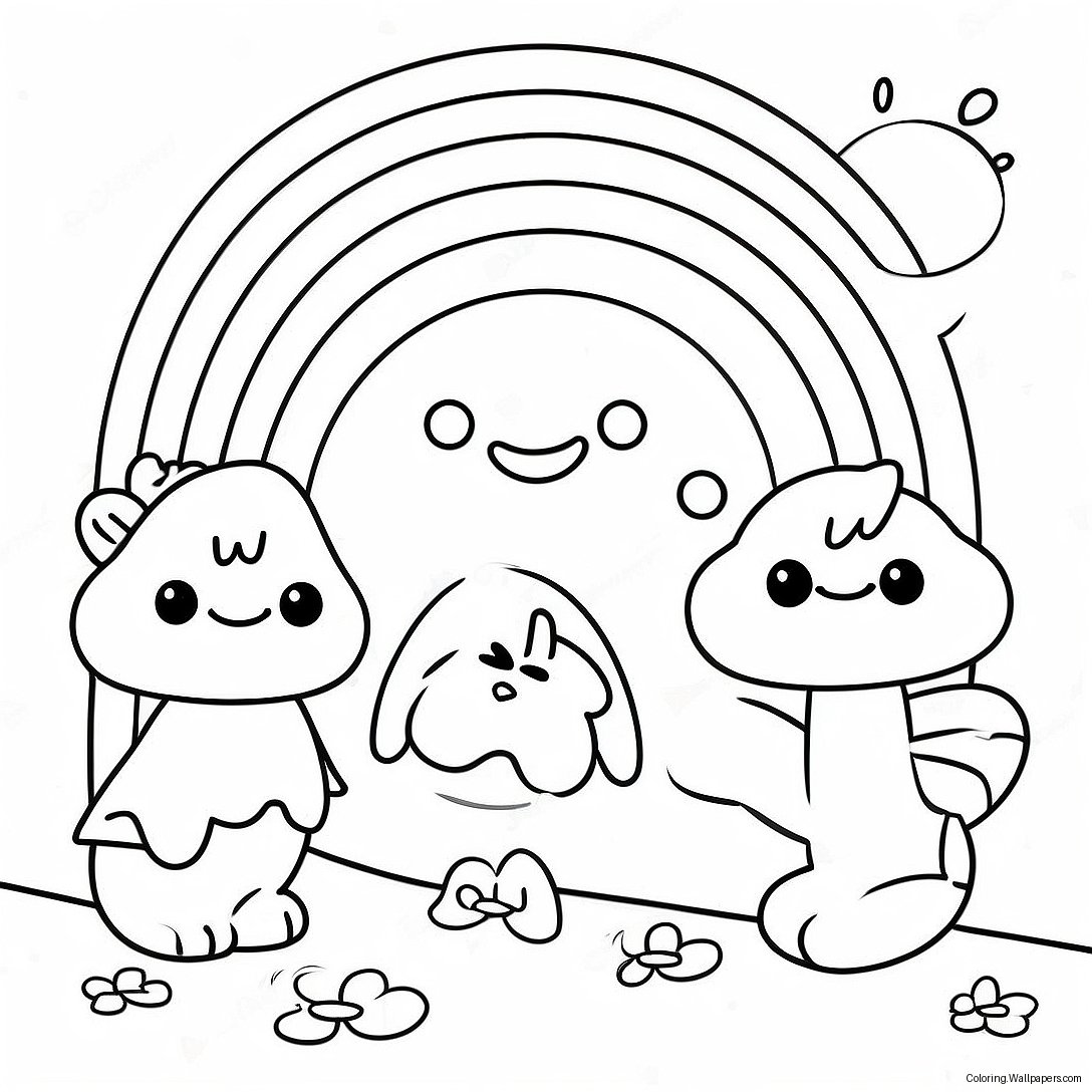 Playful Orange Rainbow Friends Coloring Page 47590