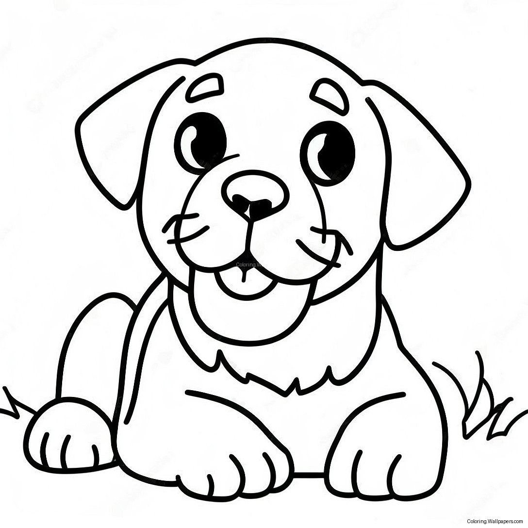 Playful Rottweiler Puppy Coloring Page 24334