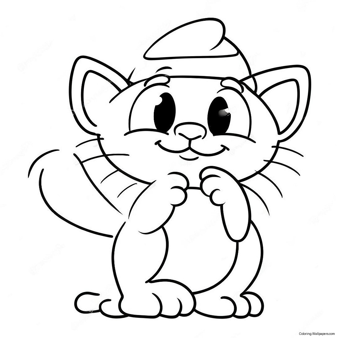 Página Para Colorir Do Gato Smurf Brincalhão 12139