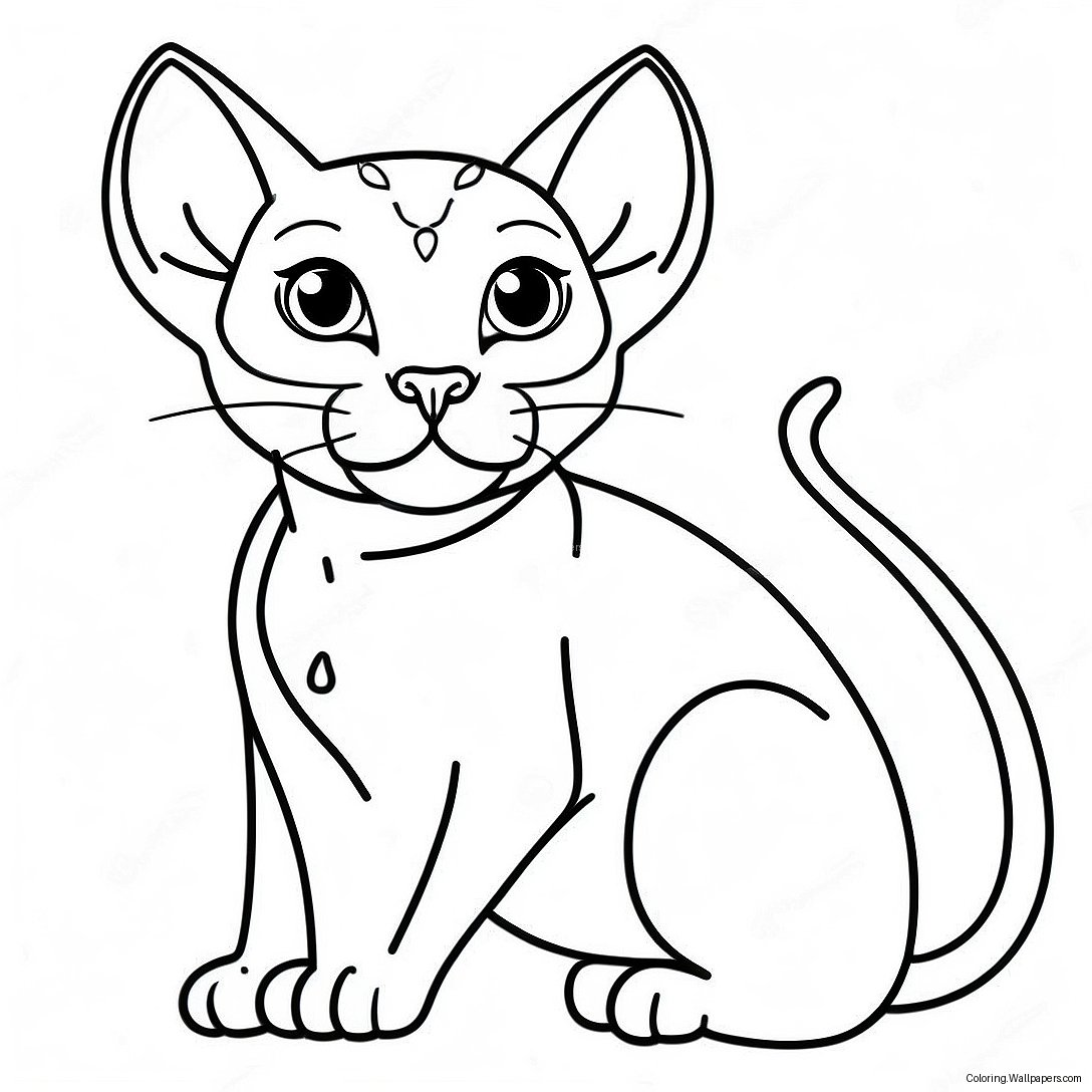 Playful Sphynx Cat Coloring Page 37126