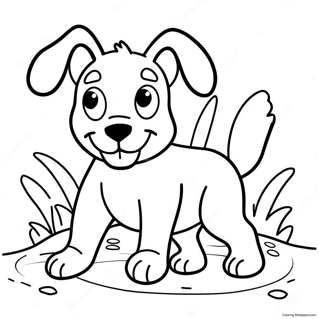 Playful Stray Dog Coloring Page 10300