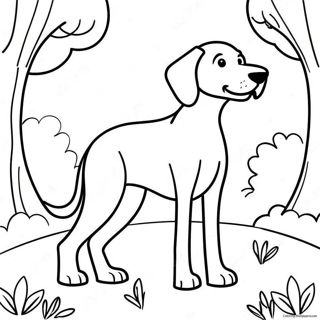 Playful Weimaraner In The Park Coloring Page 52201