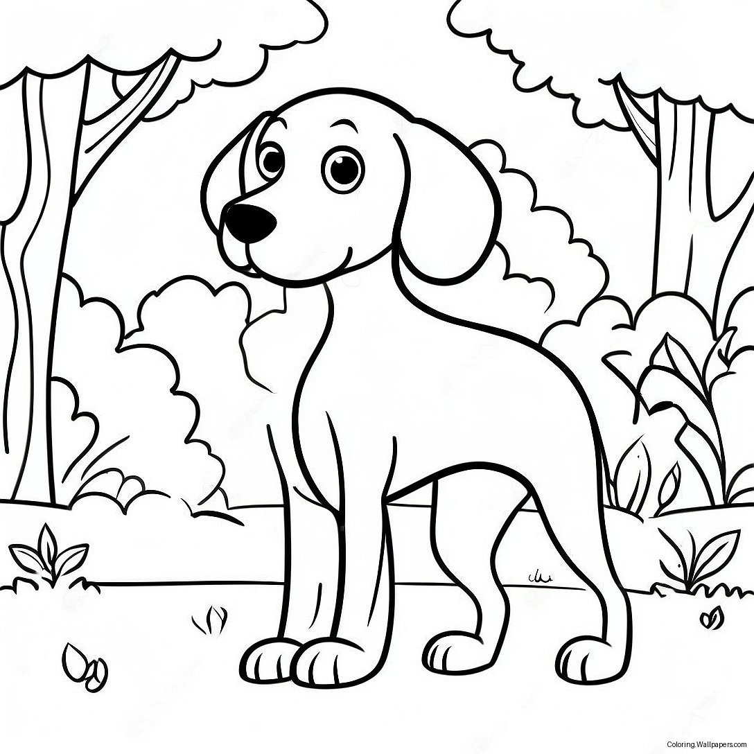 Playful Weimaraner In The Park Coloring Page 52202