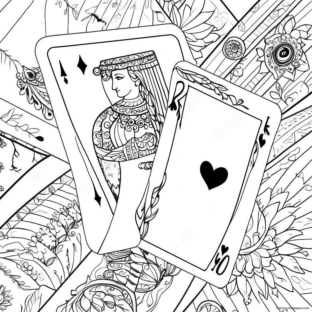 Playing Cards Coloring Page 25206