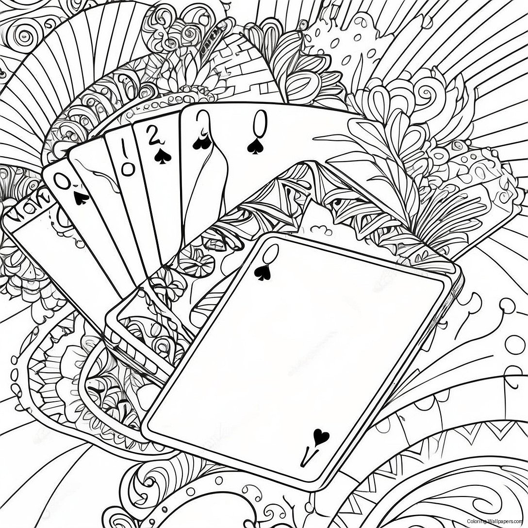 Playing Cards Coloring Page 25207