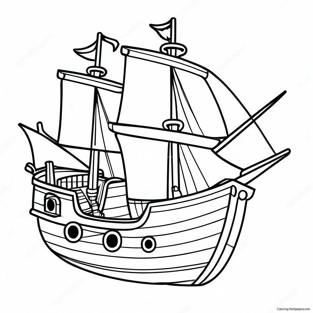 Playmobil Pirate Ship Coloring Page 27884