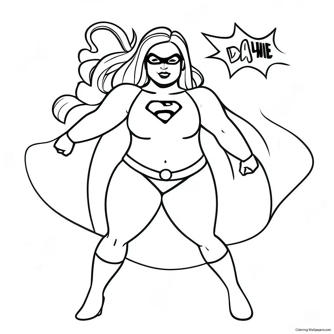 Plus Size Superhero Coloring Page 47482