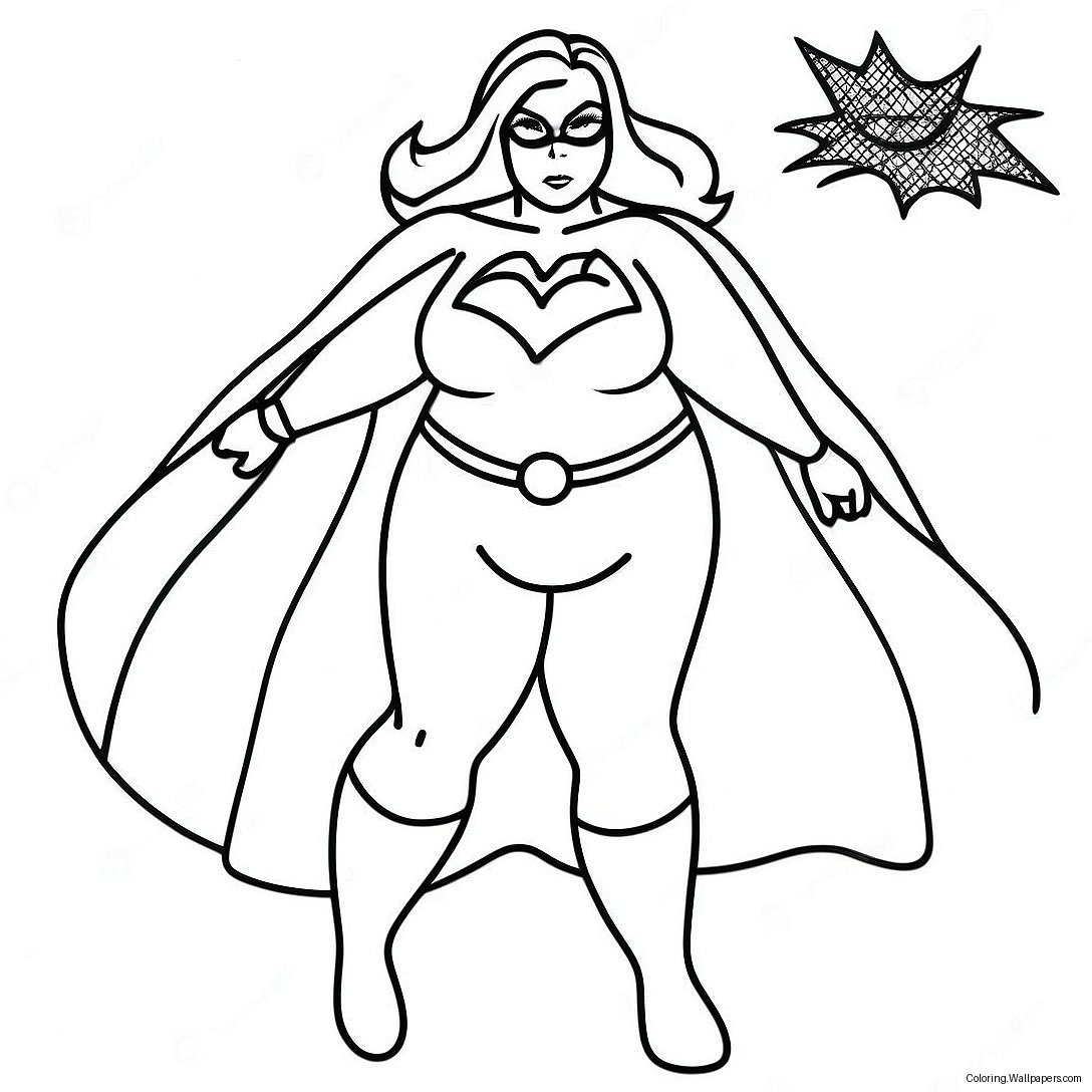 Plus Size Superhero Coloring Page 47483