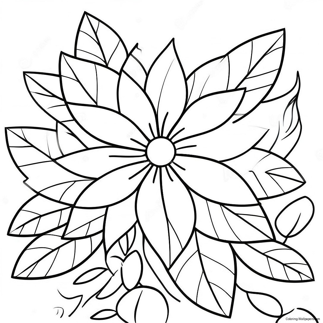 Page À Colorier De La Fleur De Poinsettia 25758