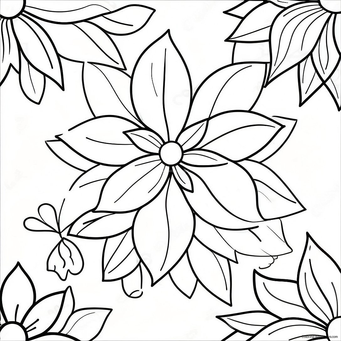 Poinsettia Flower Coloring Page 25759