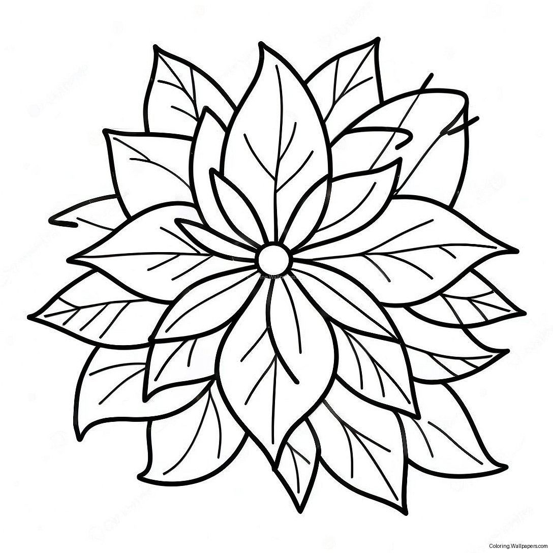 Poinsettia Flower Coloring Page 53668