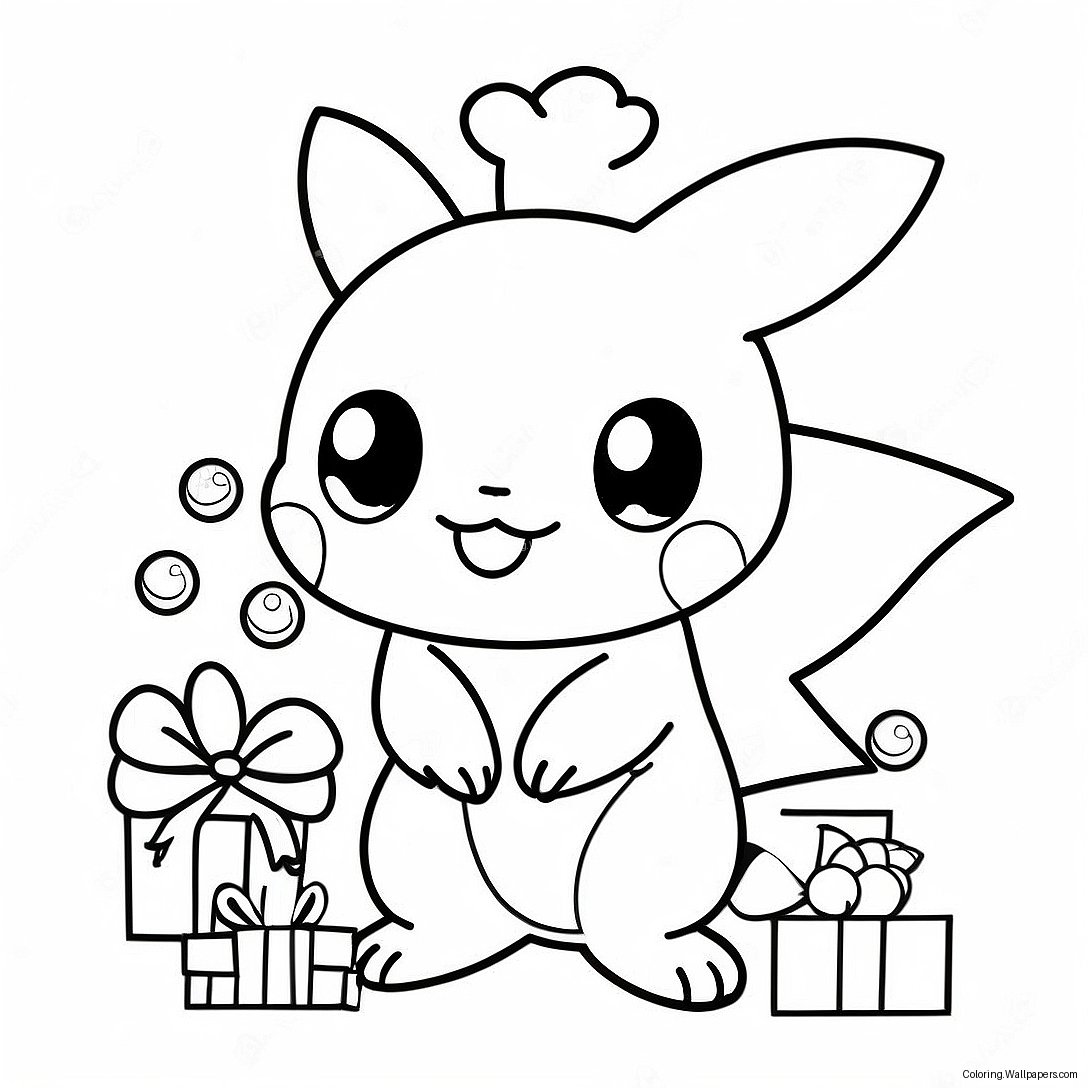 Pokemon Christmas Coloring Page 3984