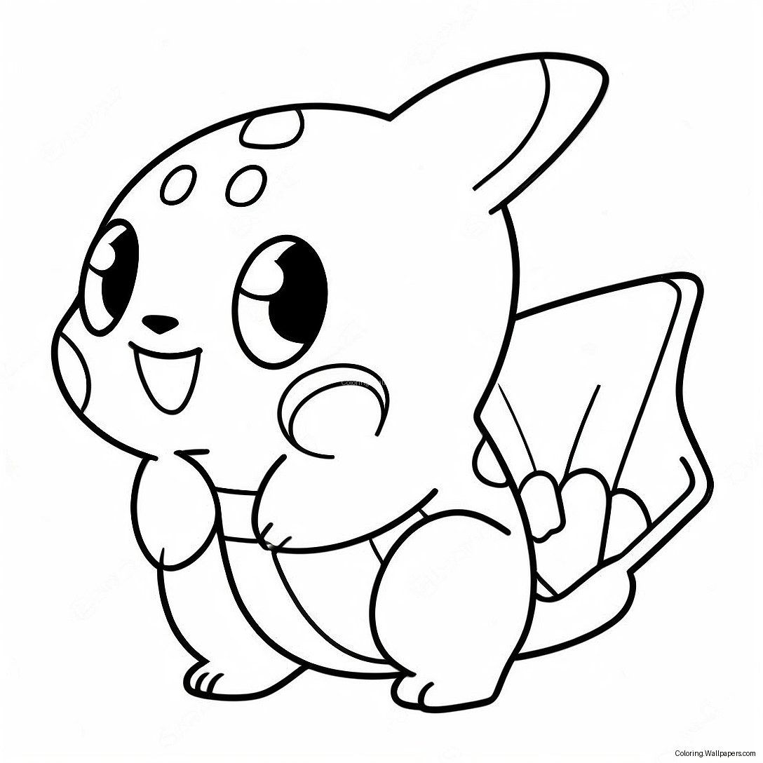 Pokemon Clipart Sort Og Hvid Farvelægningsside 36745