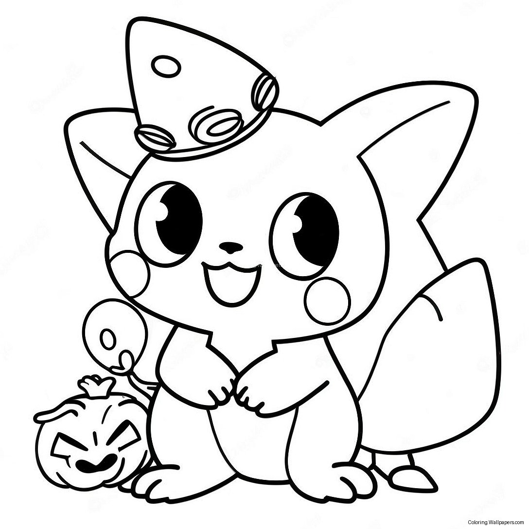 Pokemon Halloween Coloring Page 6092