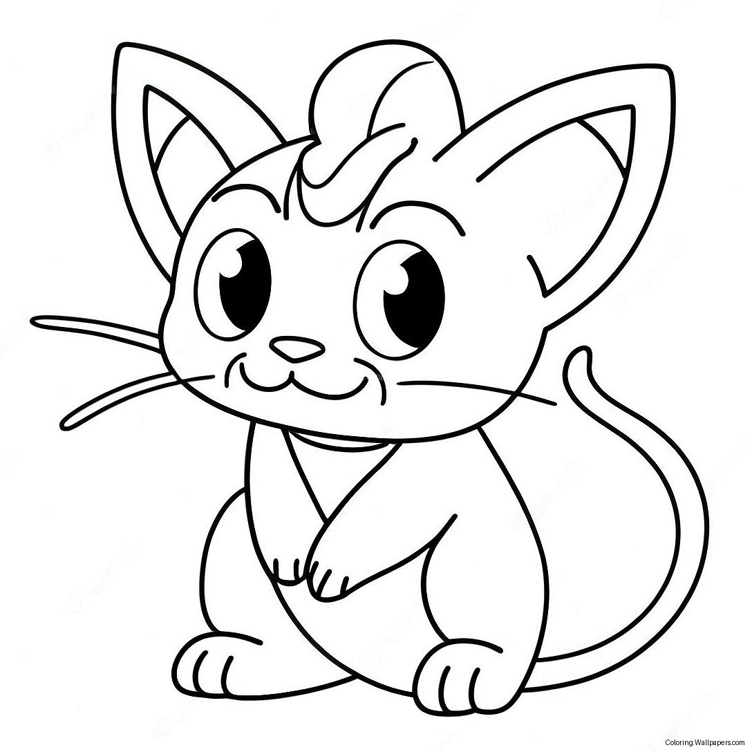 Pokemon Meowth Färgläggningssida 20993