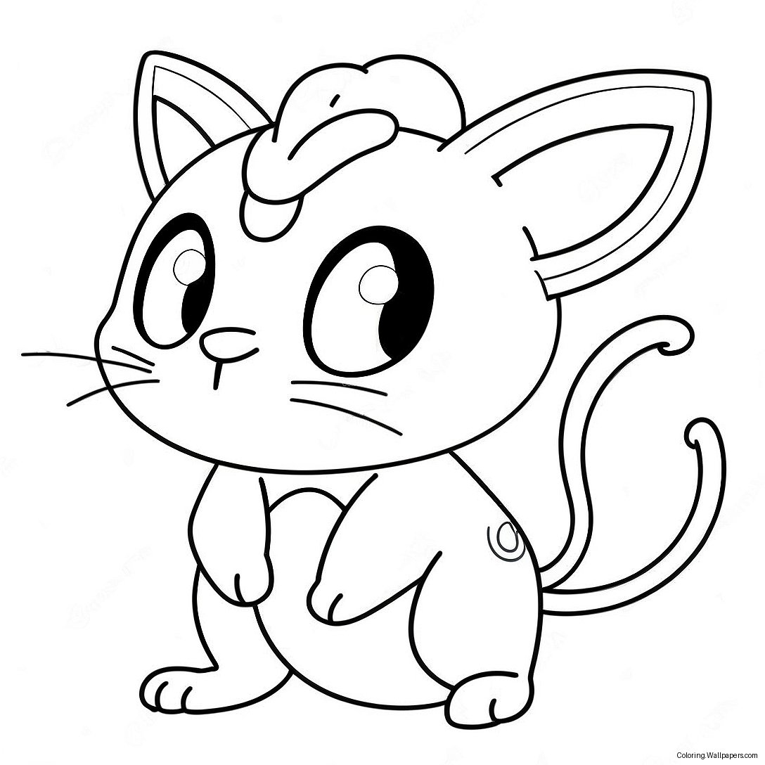 Pokemon Meowth Färgläggningssida 20994