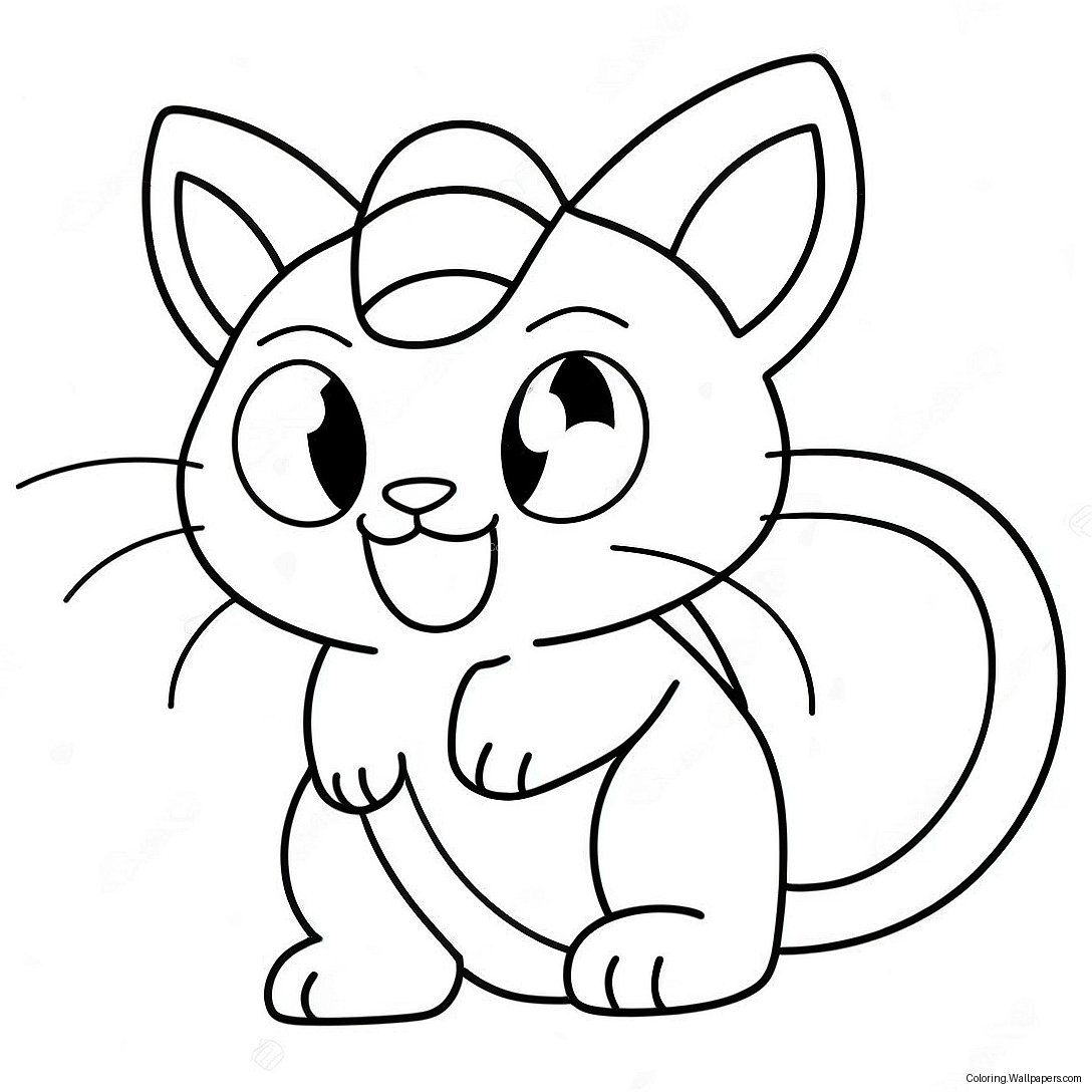 Página Para Colorear De Meowth De Pokemon 20995