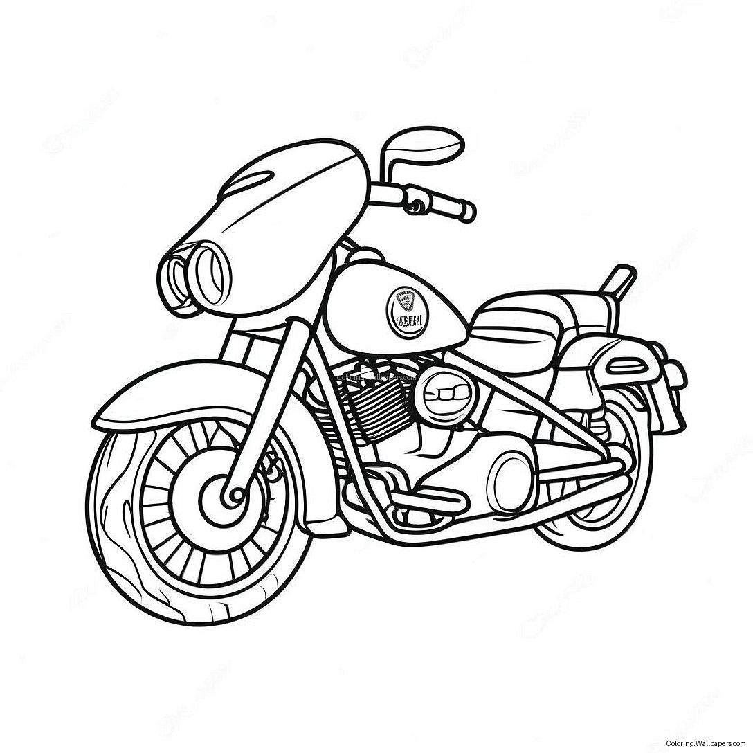 Página Para Colorir De Motocicleta Da Polícia 39295