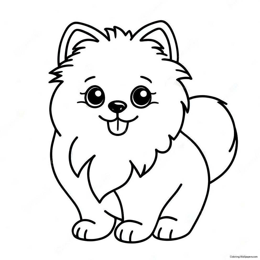 Pomeranian Puppy Coloring Page 17022