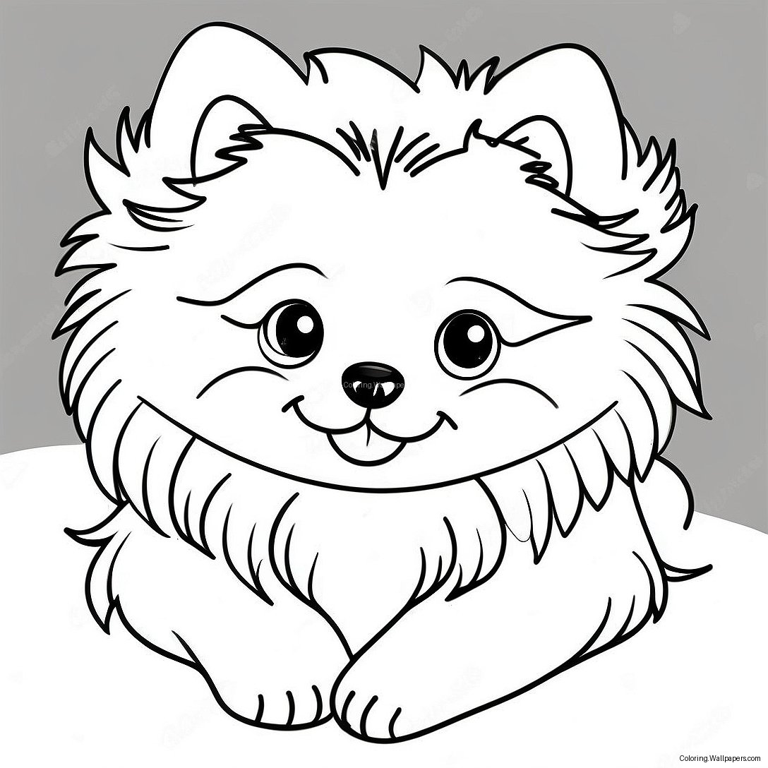 Pomeranian Puppy Coloring Page 17023