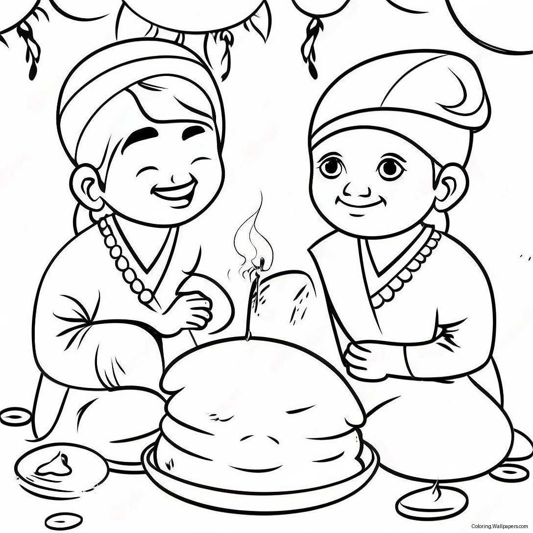 Pongal Festival Celebration Coloring Page 56033