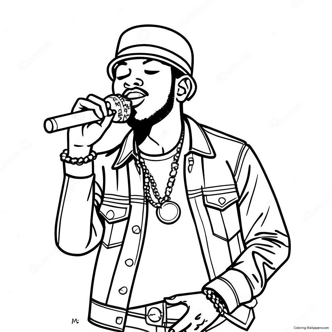 Pop Smoke Performing On Stage Coloring Page 35678