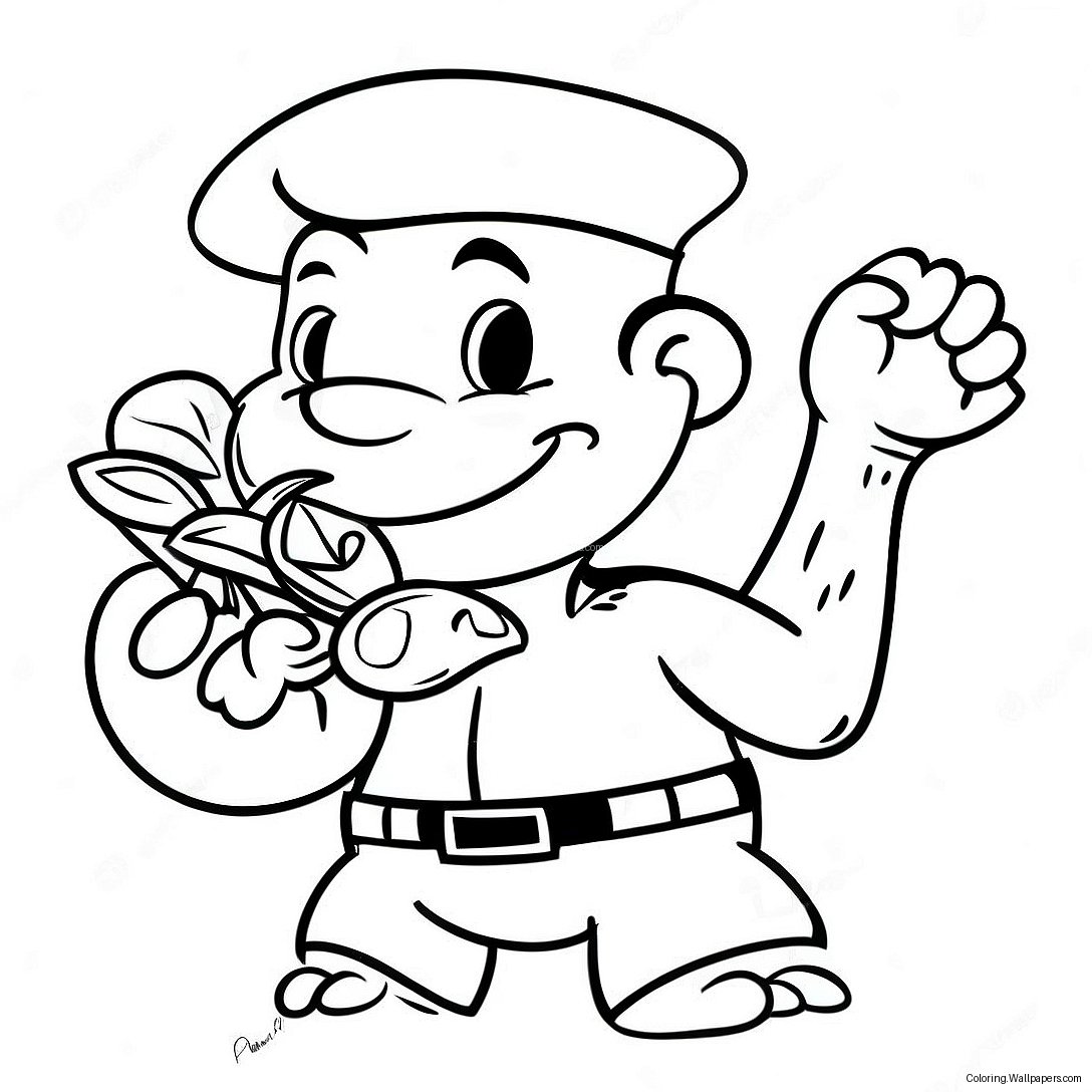 Popeye Eating Spinach Coloring Page 24841