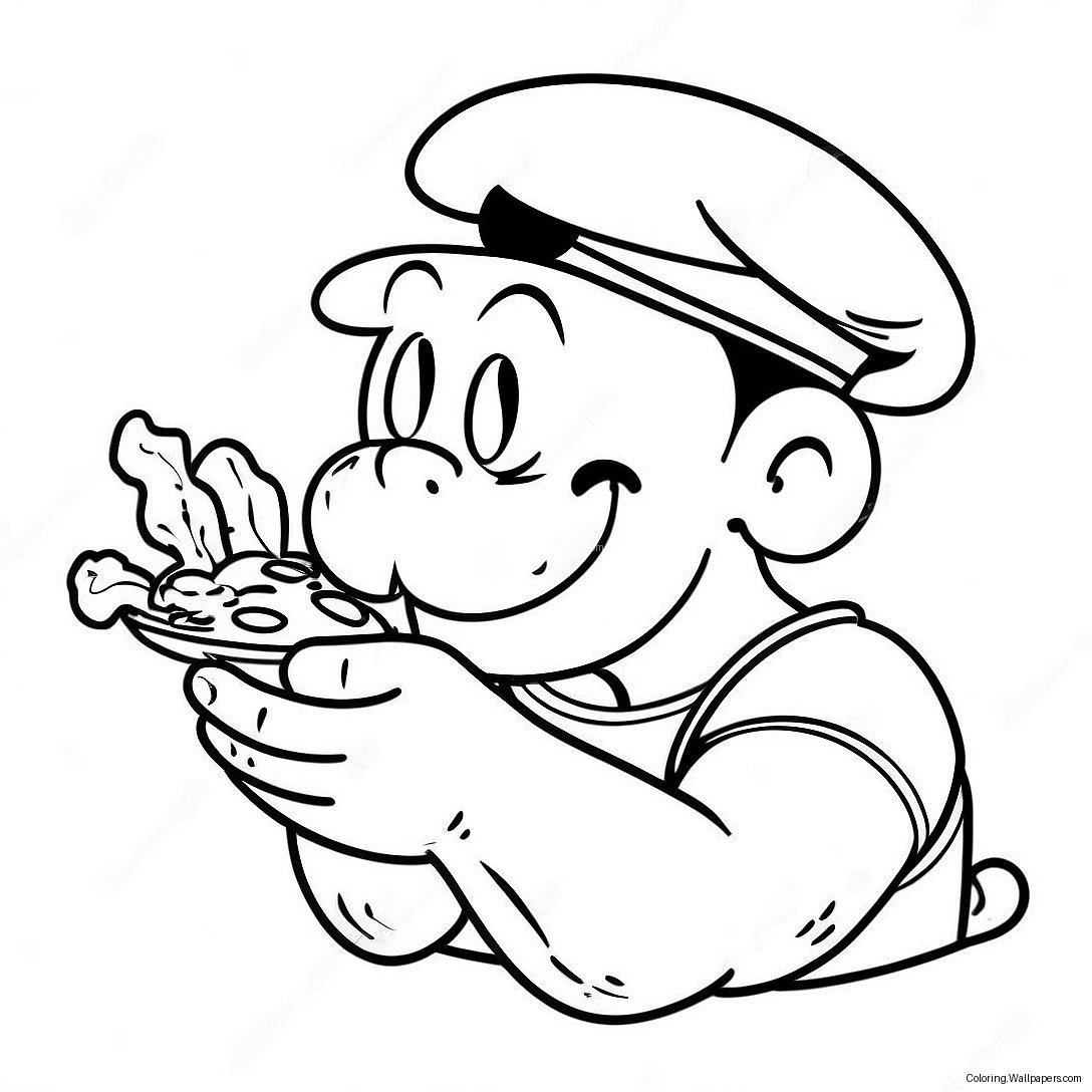 Popeye Eating Spinach Coloring Page 24842