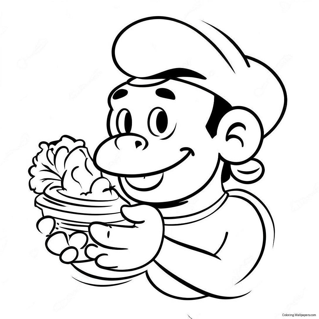 Popeye Eating Spinach Coloring Page 24843