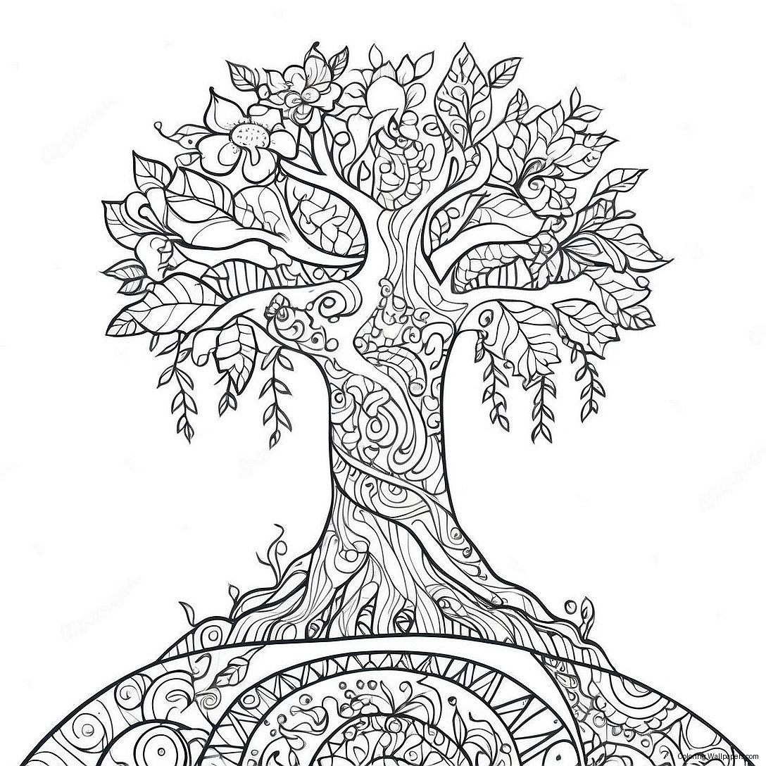 Página Para Colorear Del Árbol De Karma Positivo 32841