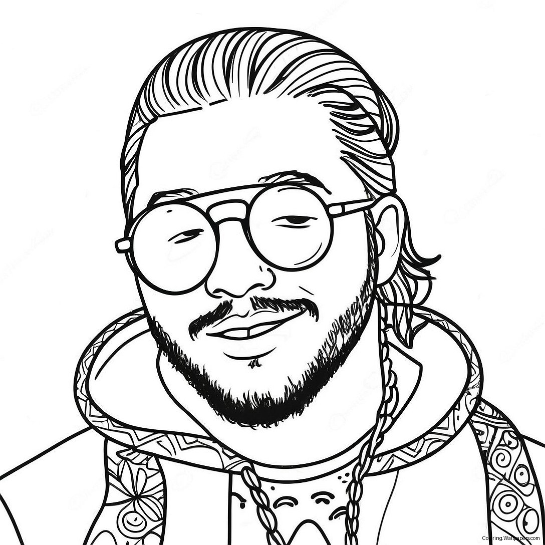 Post Malone With Sunglasses Coloring Page 42243