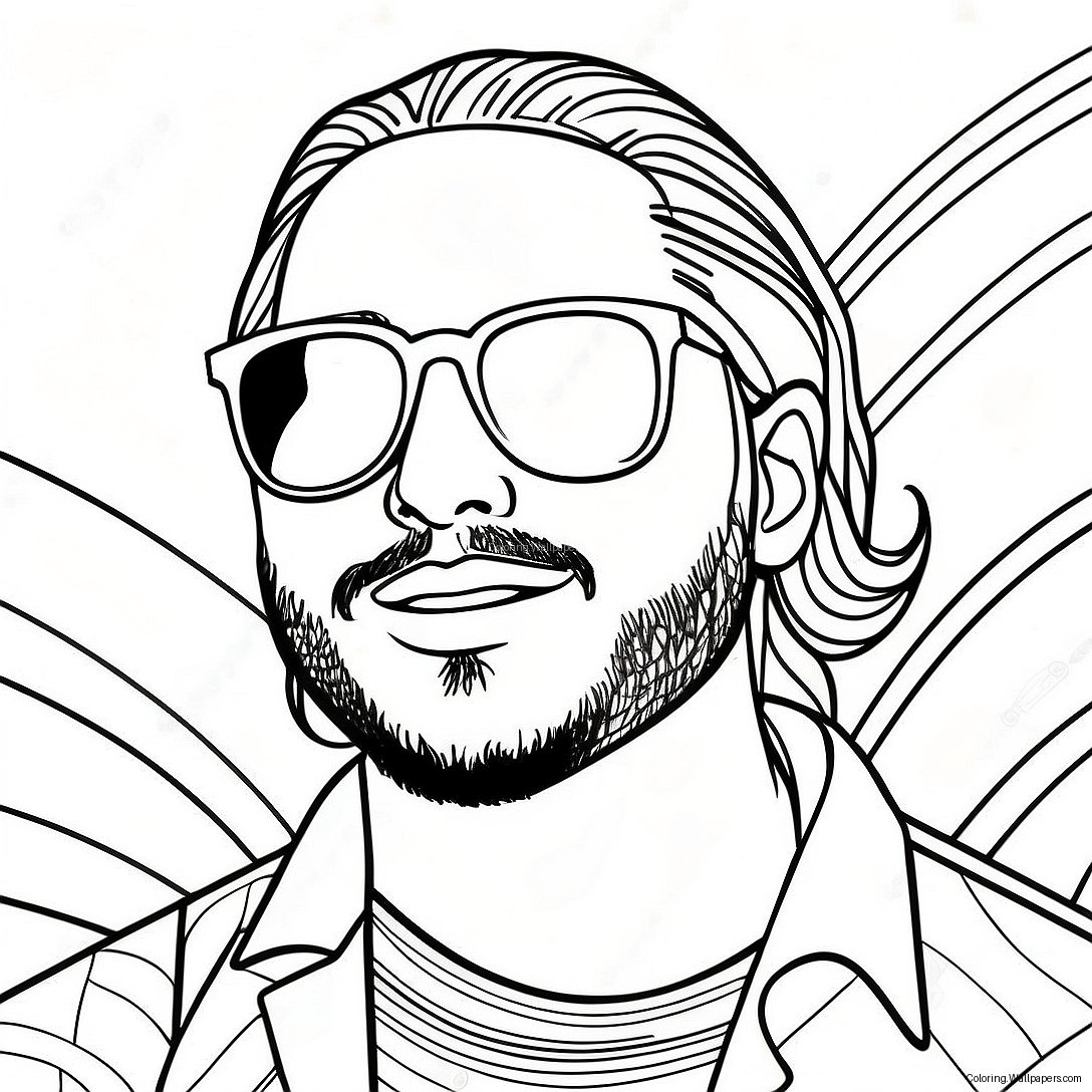 Post Malone With Sunglasses Coloring Page 42244