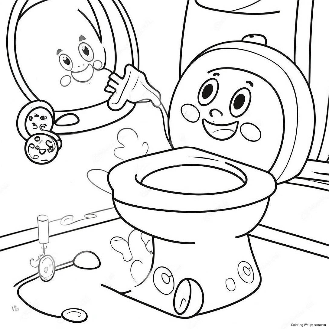 Potty Training Fun Coloring Page 14536