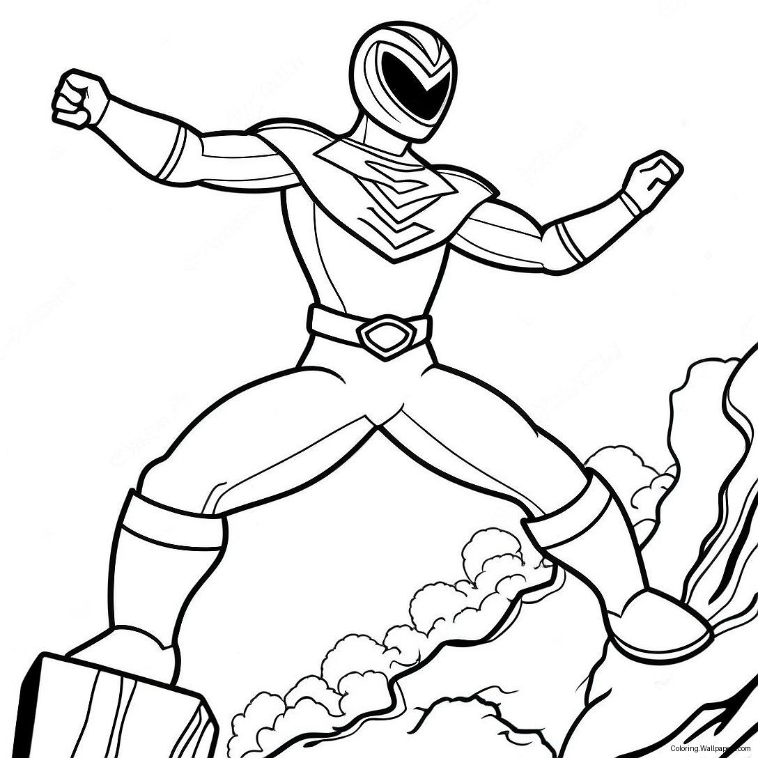 Power Rangers Megaforce Action Pose Coloring Page 57406