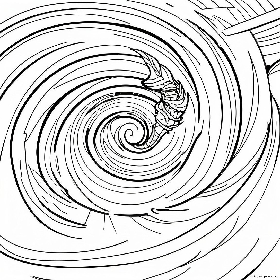 Powerful Hurricane Swirling Coloring Page 14121